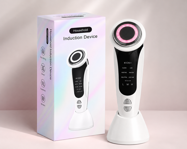Appareil Soin Visage 6-en-1 | LED, EMS, Massage & Nettoyage Ionique